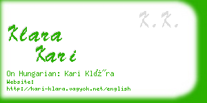 klara kari business card